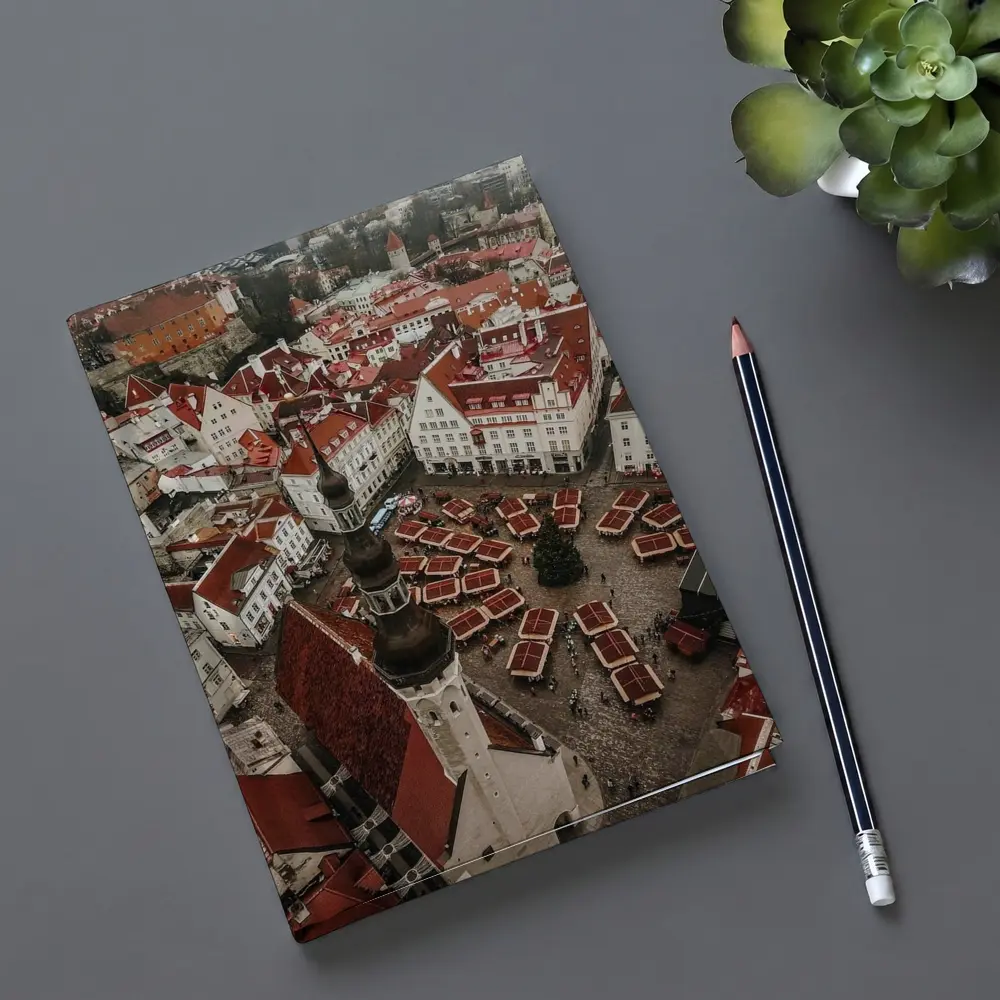 Tallinn Old Town Aerial Christmas Market View – Notebooks