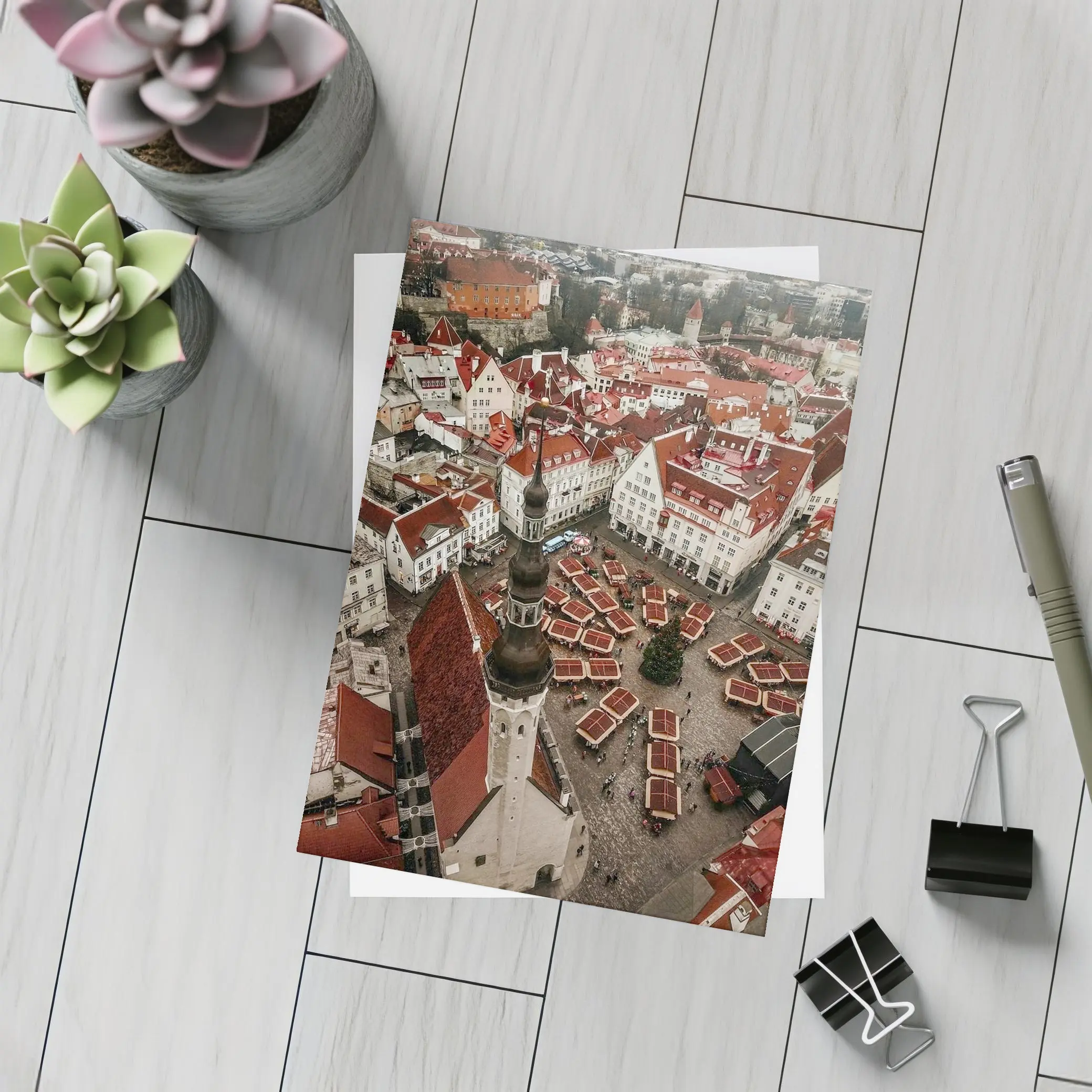 Tallinn Old Town Aerial Christmas Market View – Postcards