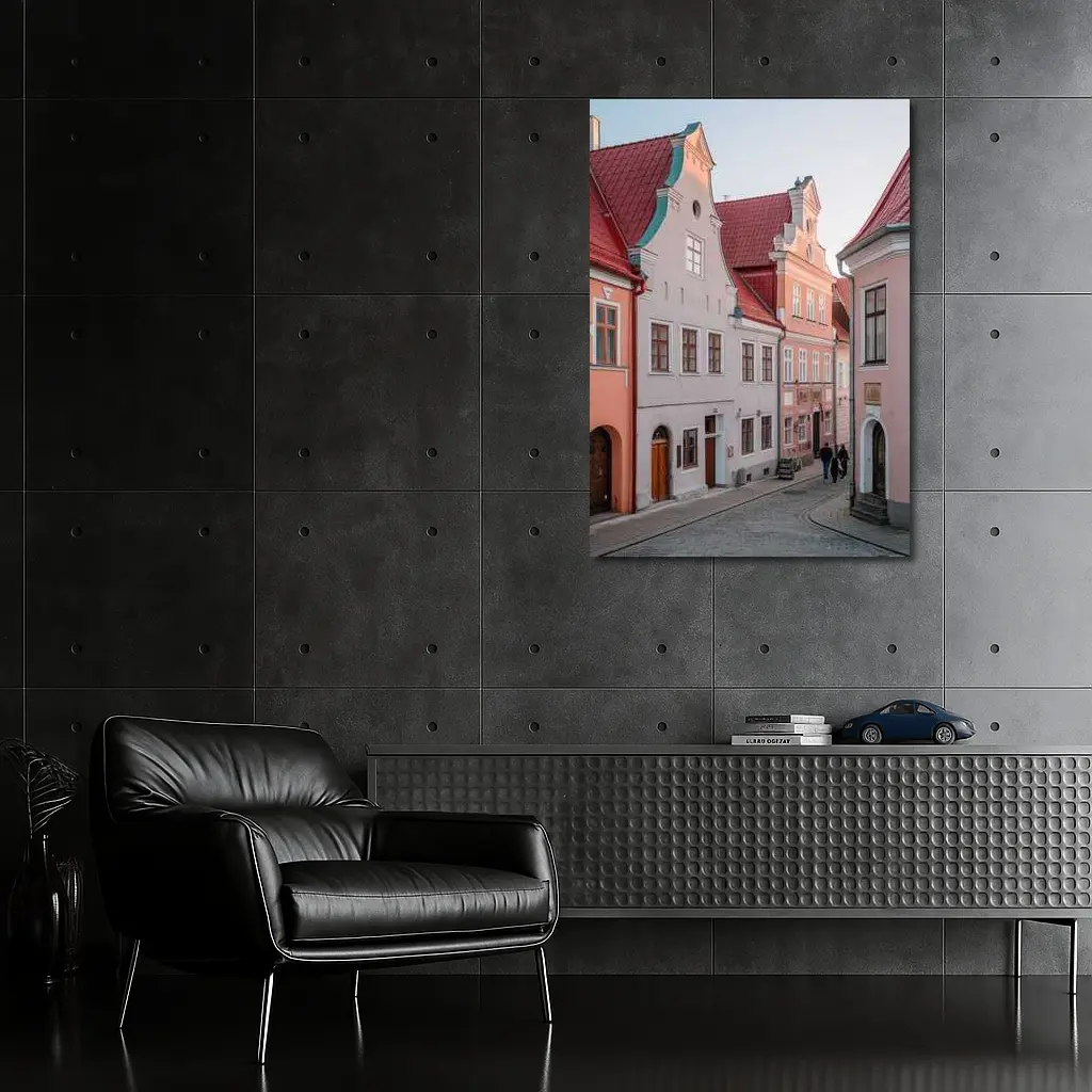 Tallinn Old Town Cobblestone Street Medieval Buildings – Wall Art