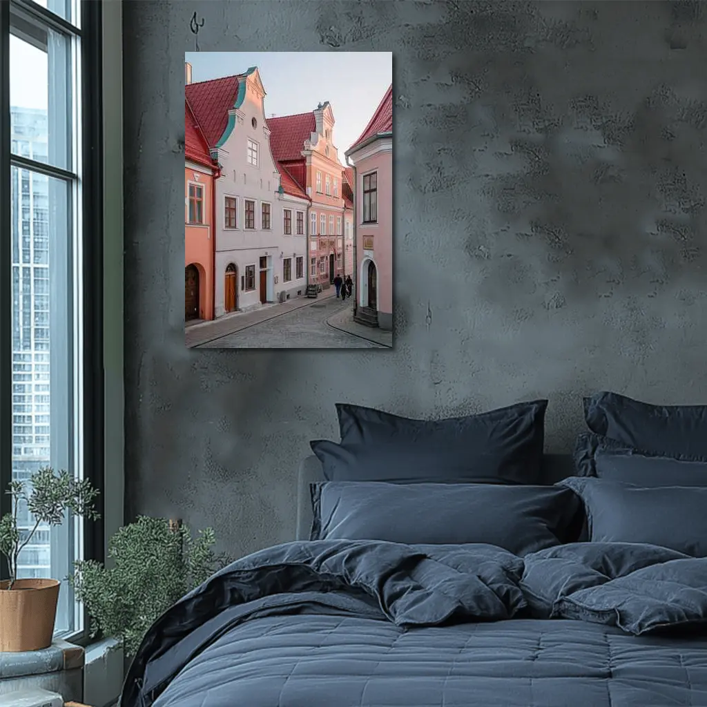 Tallinn Old Town Cobblestone Street Medieval Buildings – Wall Art