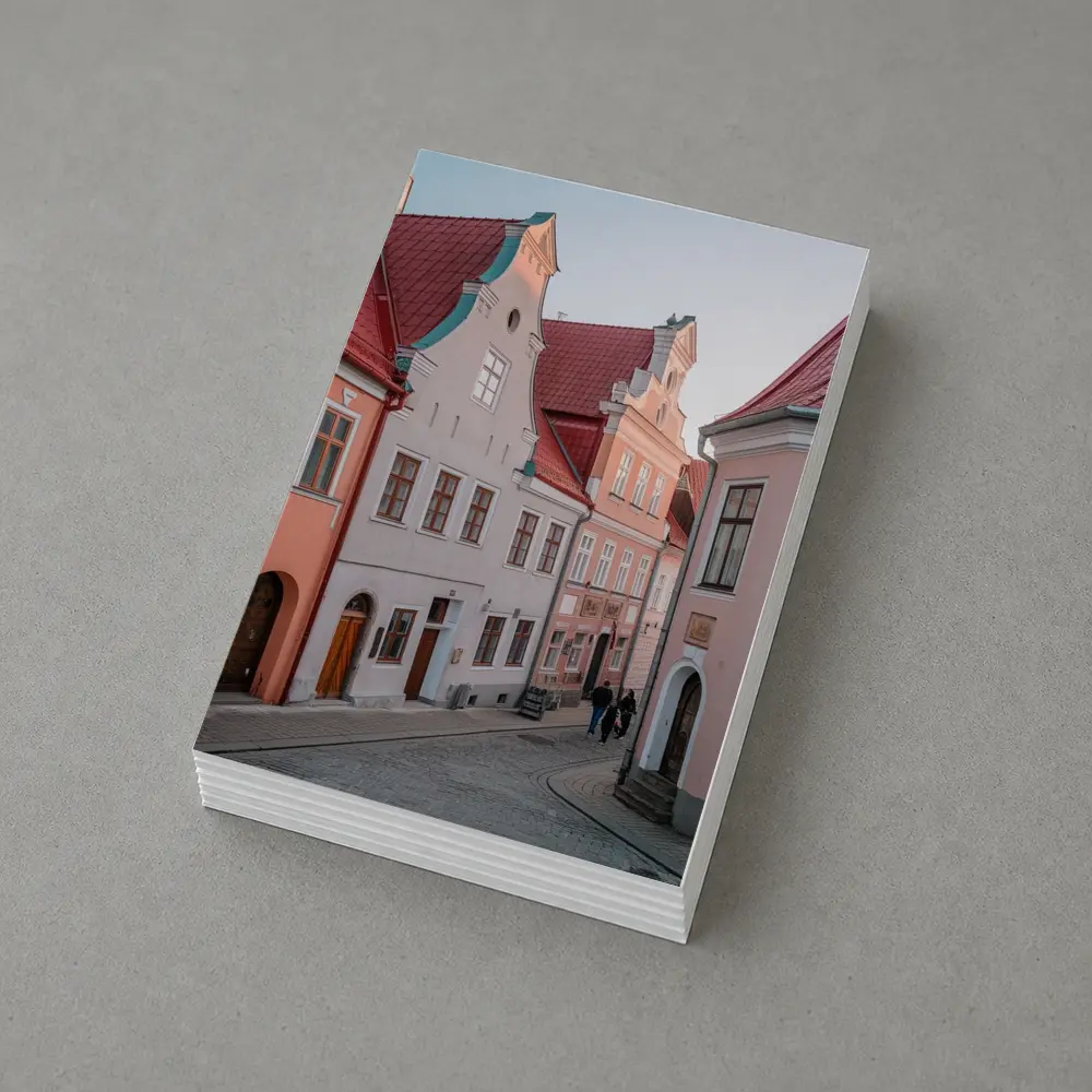Tallinn Old Town Cobblestone Street Medieval Buildings – Postcards