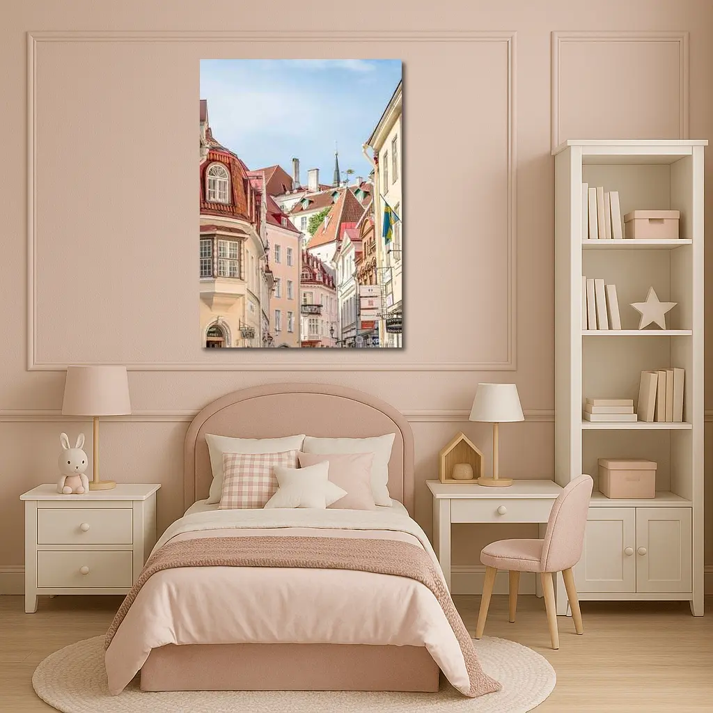 Tallinn Old Town Street Historic Buildings – Wall Art