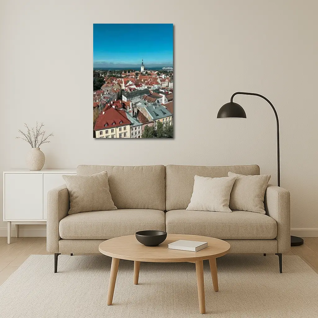 Tallinn Old Town Aerial View Baltic Sea – Wall Art