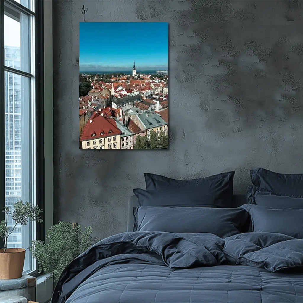 Tallinn Old Town Aerial View Baltic Sea – Wall Art