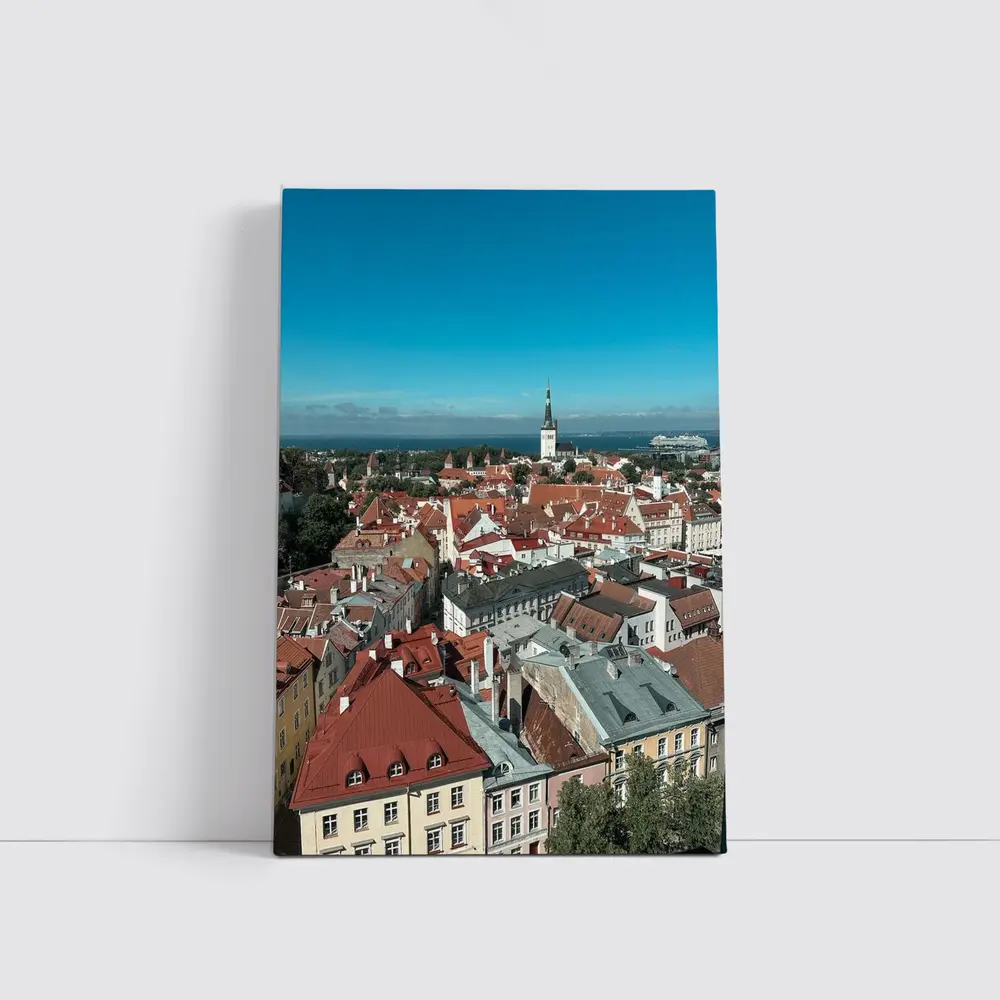 Tallinn Old Town Aerial View Baltic Sea – Wall Art