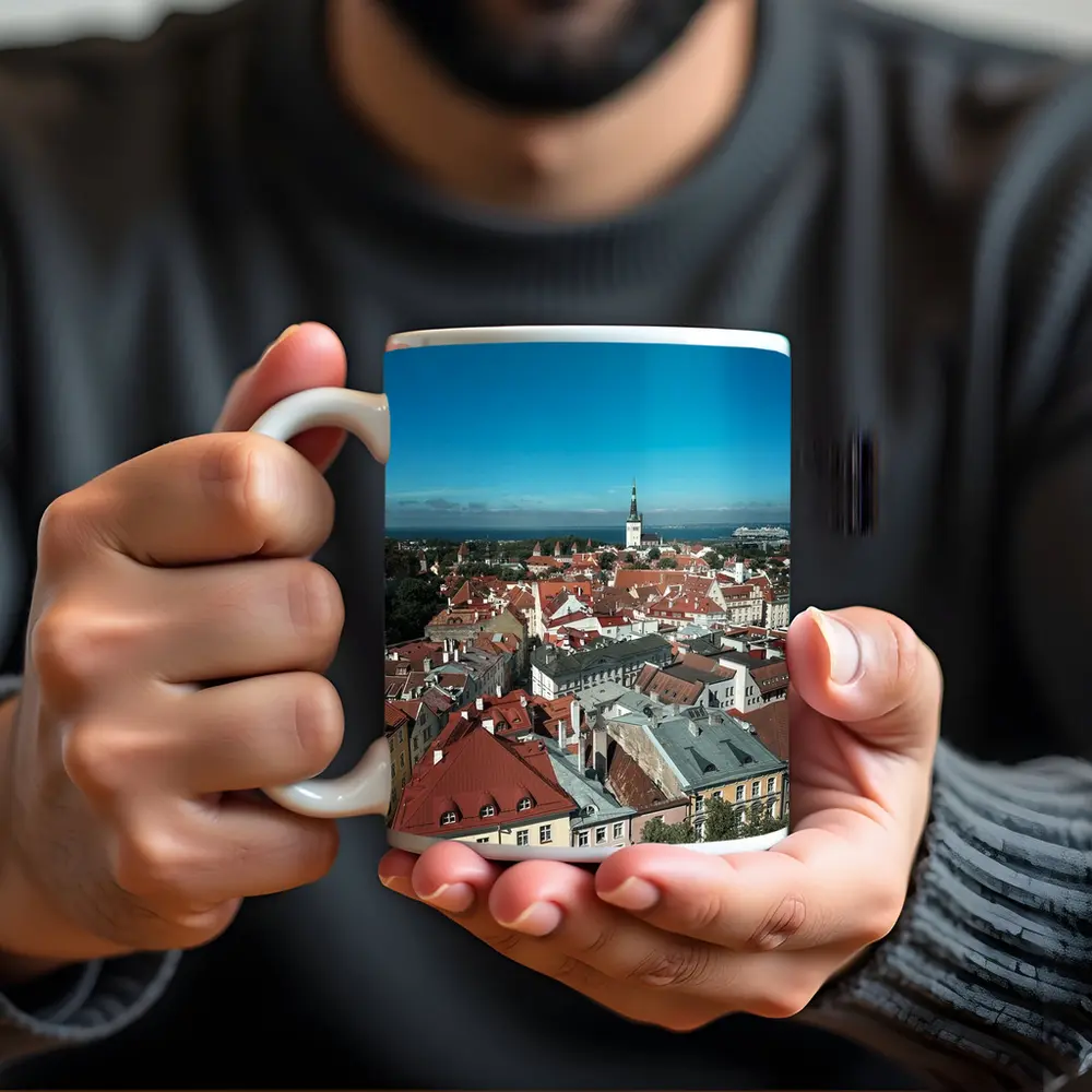 Tallinn Old Town Aerial View Baltic Sea – Mugs