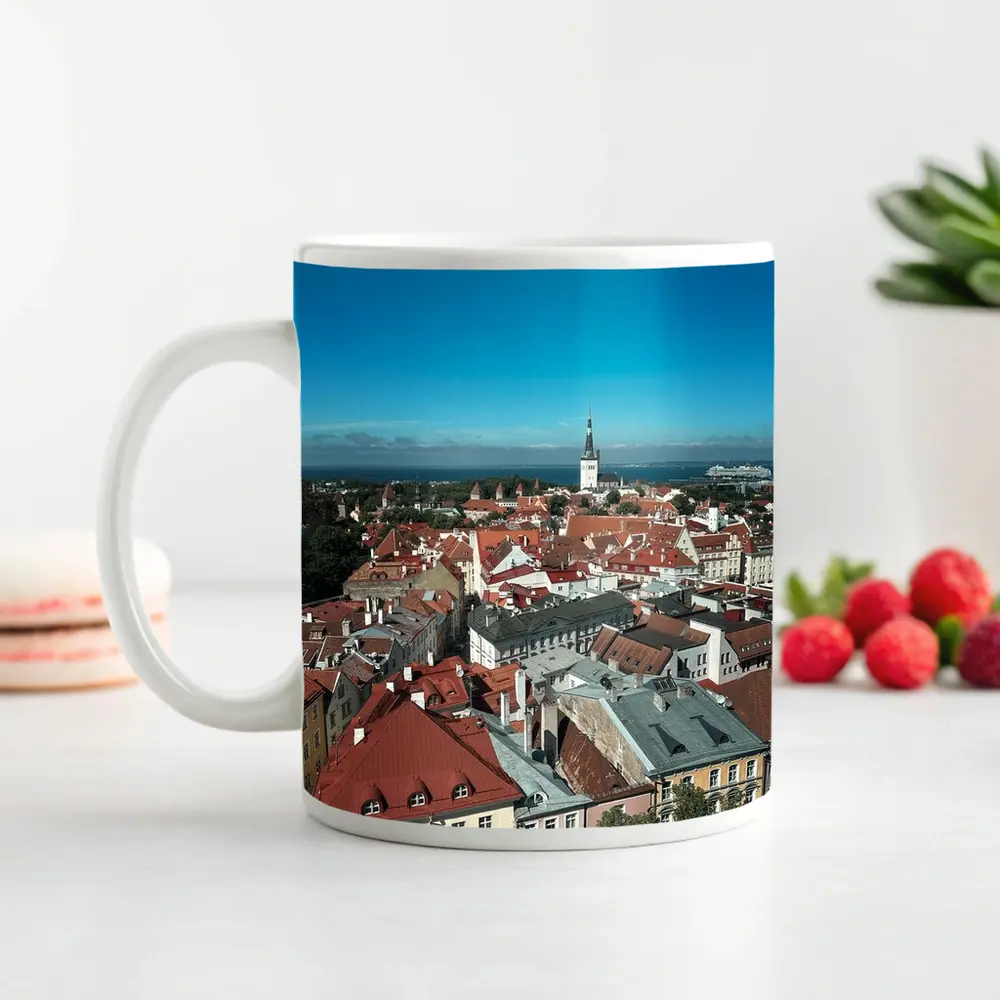Tallinn Old Town Aerial View Baltic Sea – Mugs