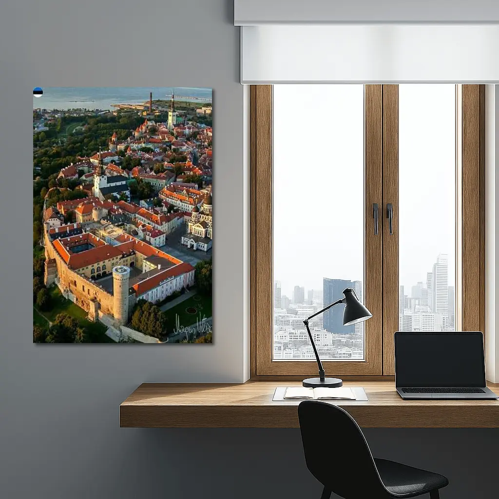 Tallinn Old Town Aerial View Estonia – Wall Art