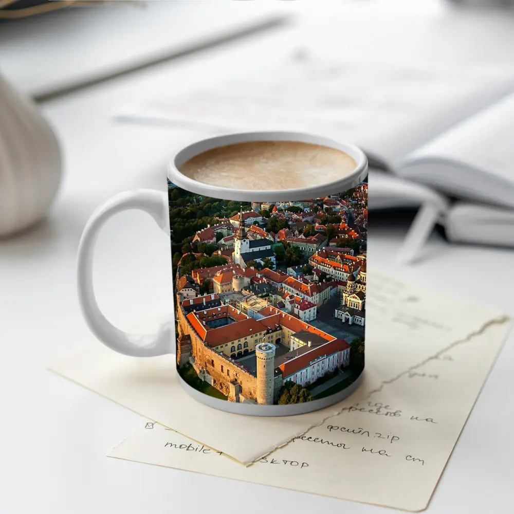 Tallinn Old Town Aerial View Estonia – Mugs