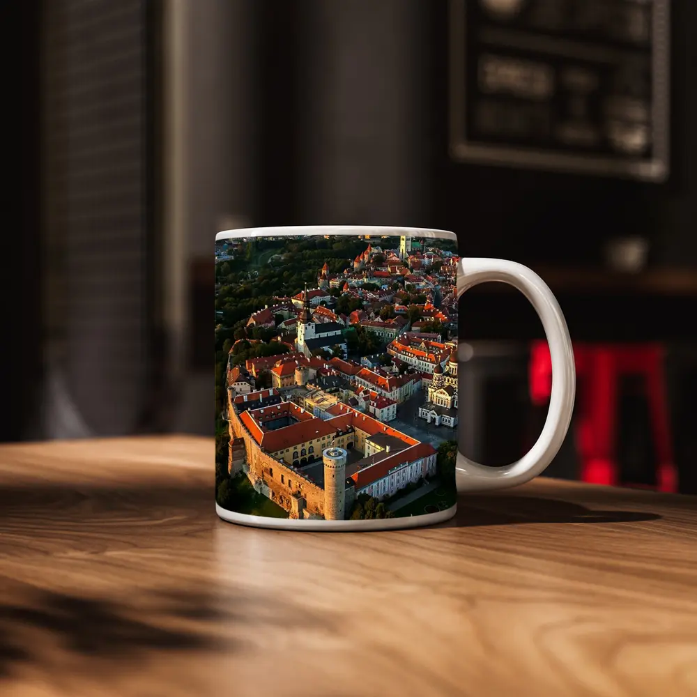 Tallinn Old Town Aerial View Estonia – Mugs