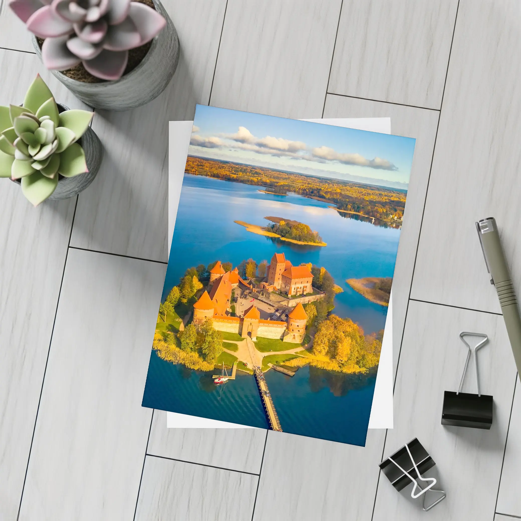 Trakai Island Castle Aerial Lake View – Postcards