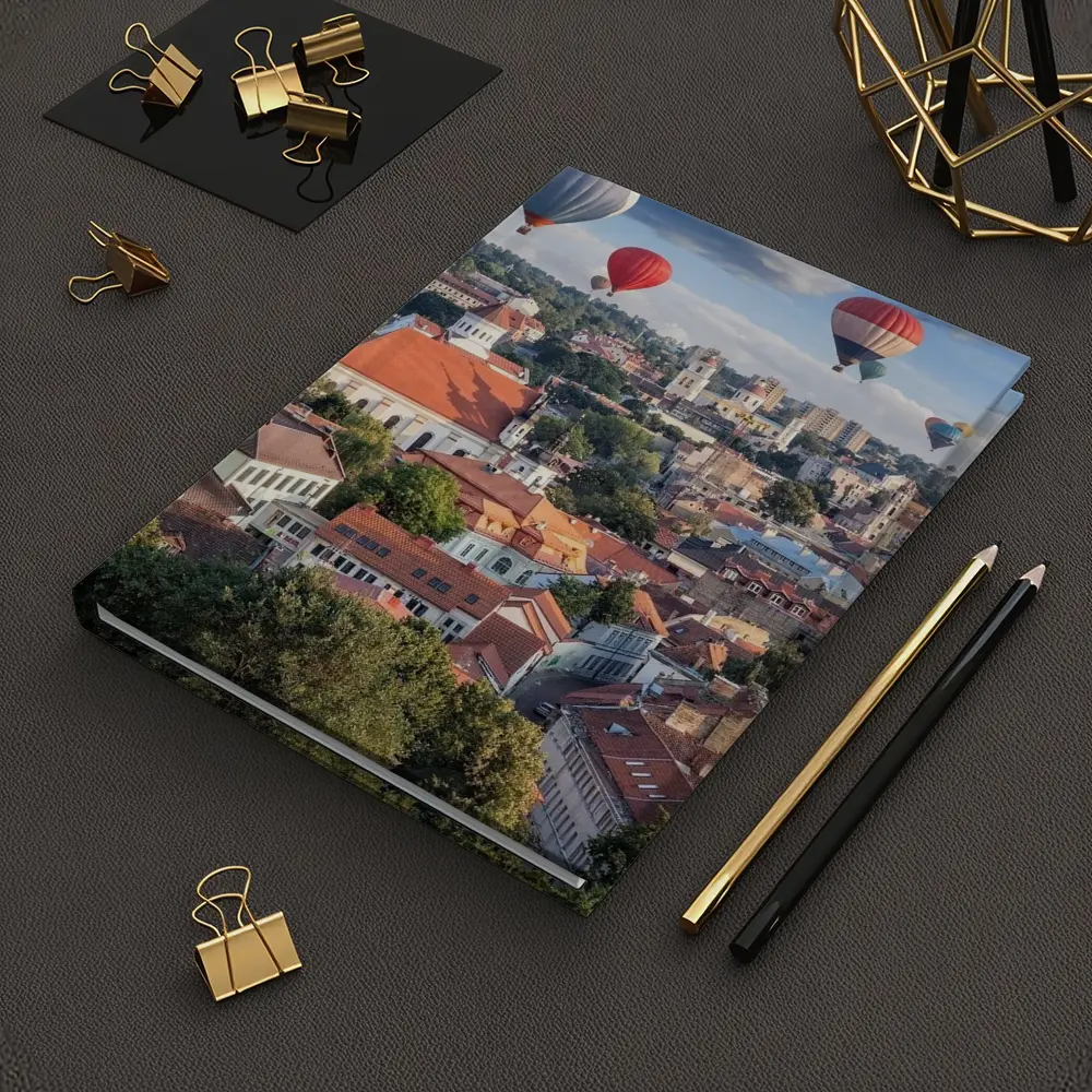 Hot Air Balloons Over Vilnius Old Town – Notebooks