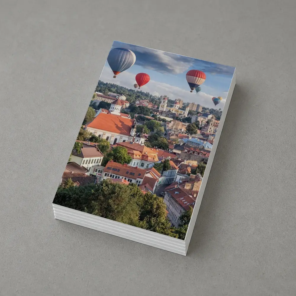 Hot Air Balloons Over Vilnius Old Town – Postcards