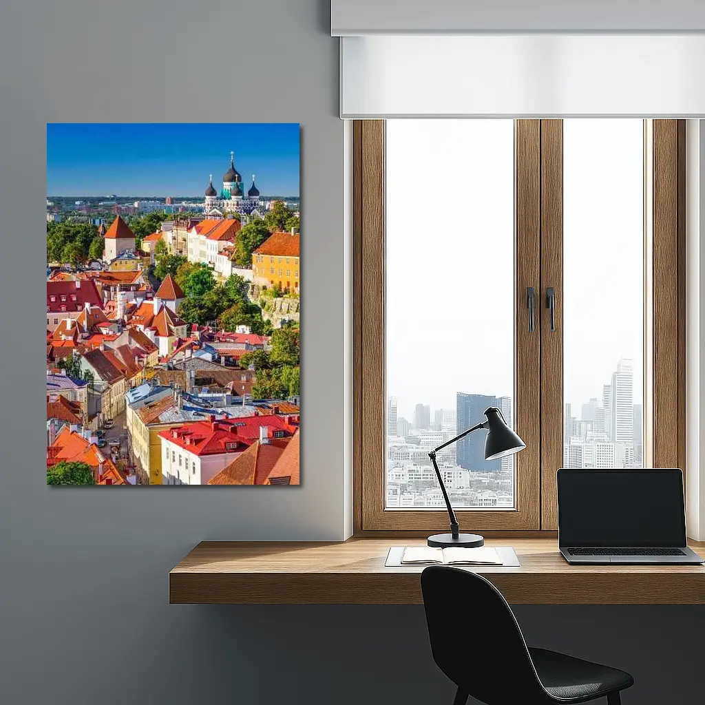 Tallinn Old Town Aerial View Estonia – Wall Art