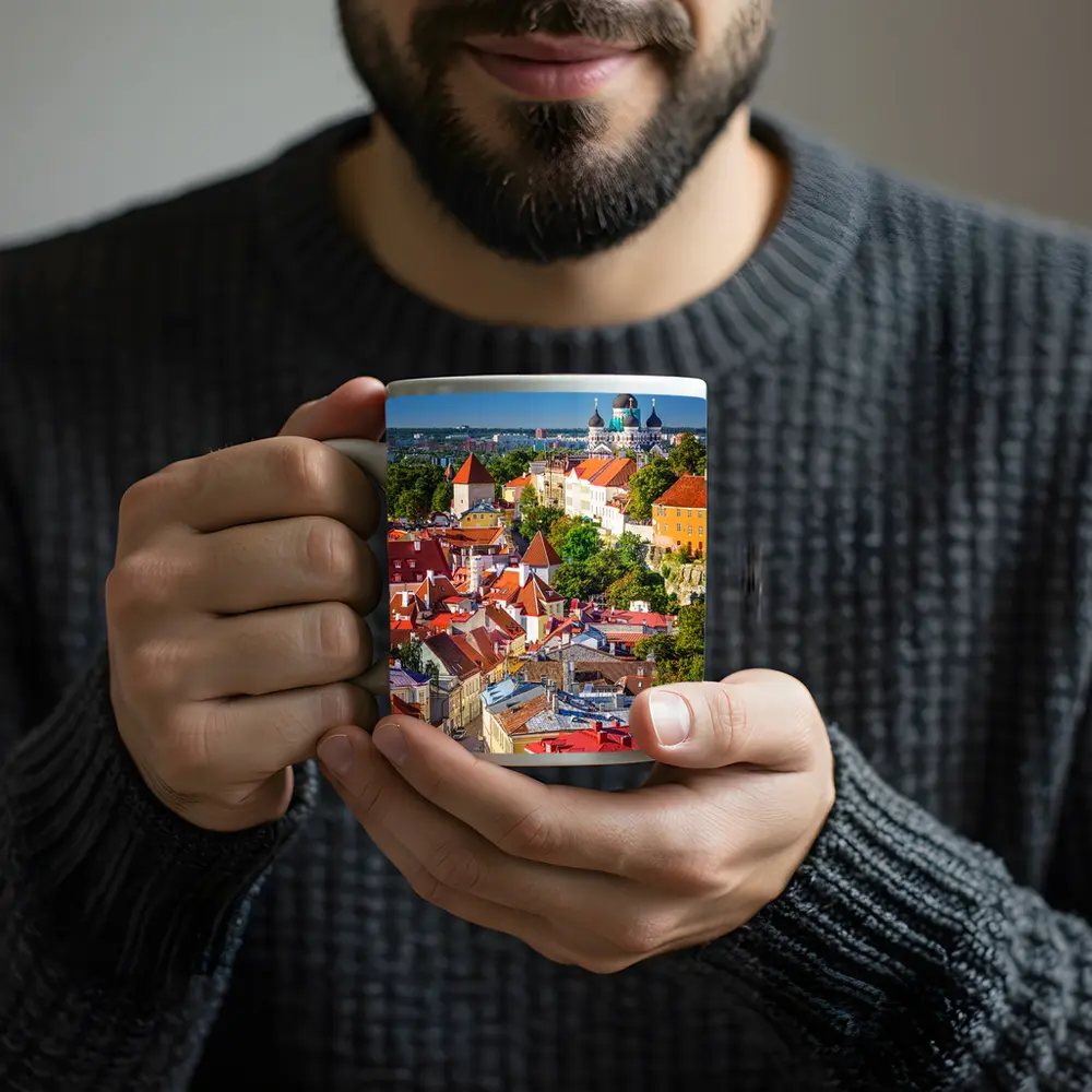 Tallinn Old Town Aerial View Estonia – Mugs