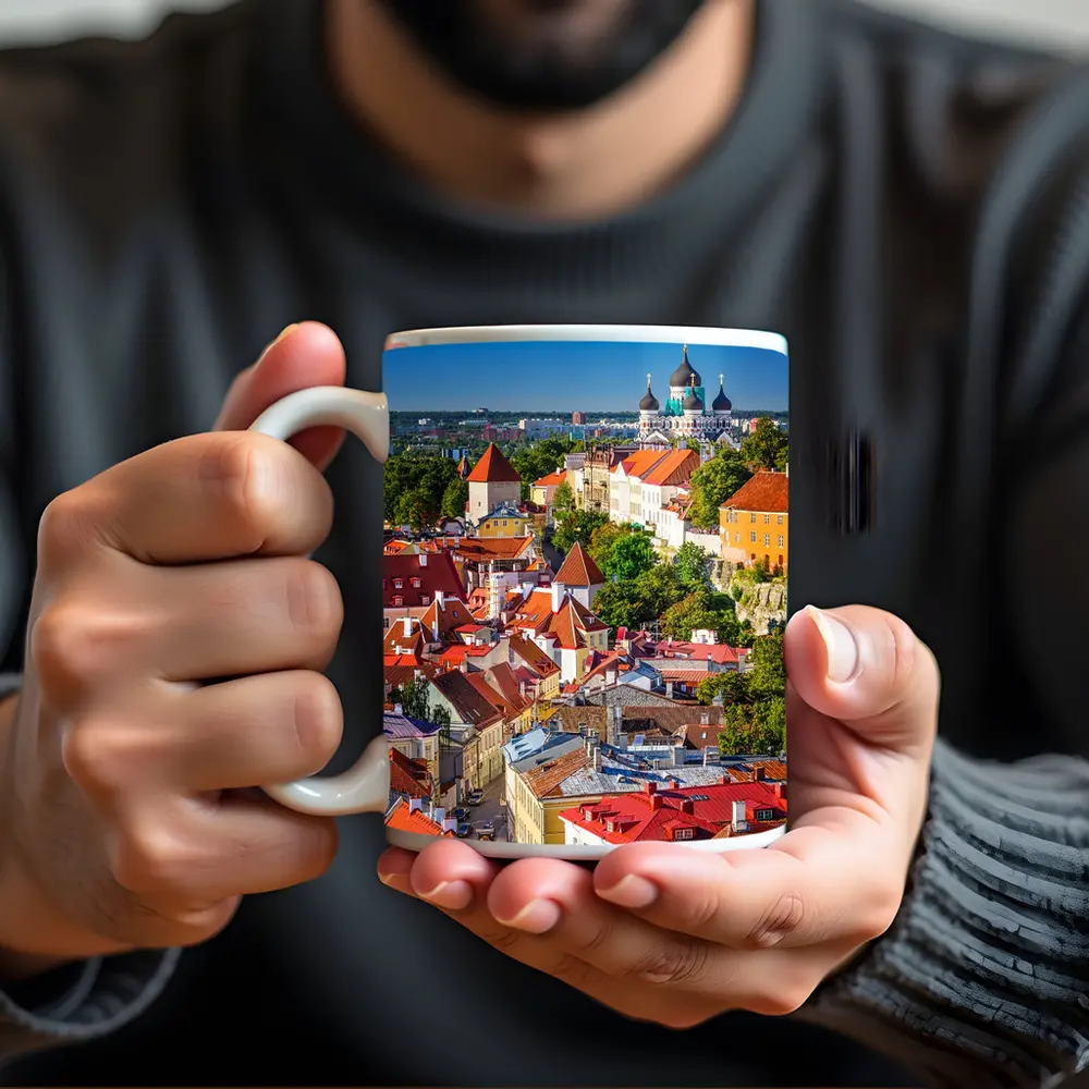 Tallinn Old Town Aerial View Estonia – Mugs