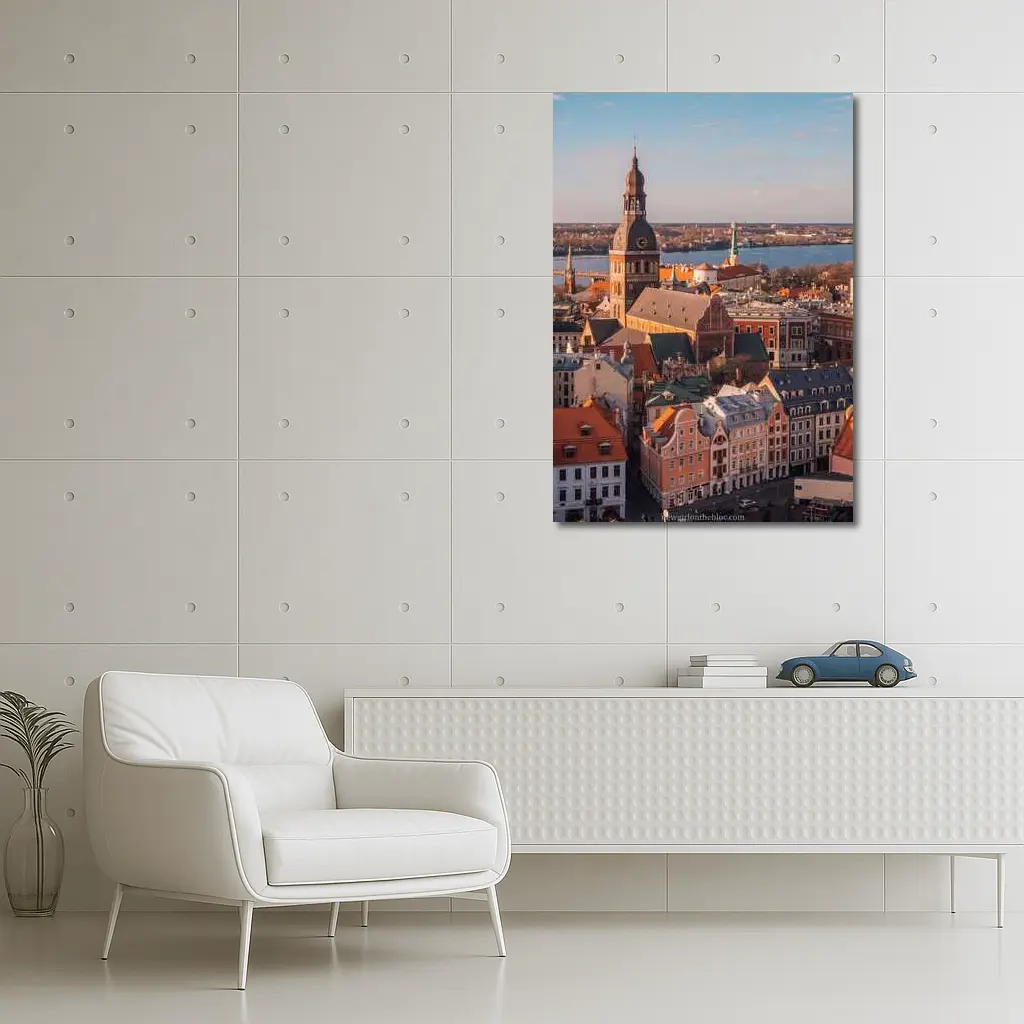 Riga Old Town Cathedral Aerial City View – Wall Art