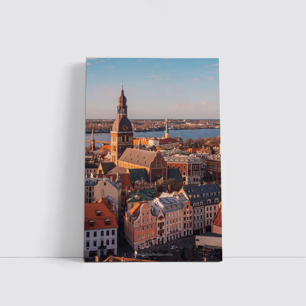 Riga Old Town Cathedral Aerial City View – Wall Art