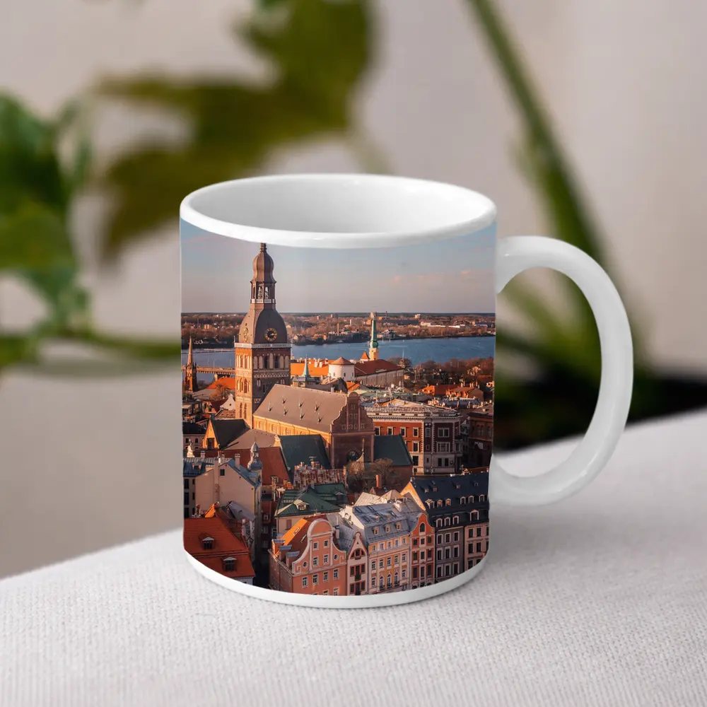 Riga Old Town Cathedral Aerial City View – Mugs