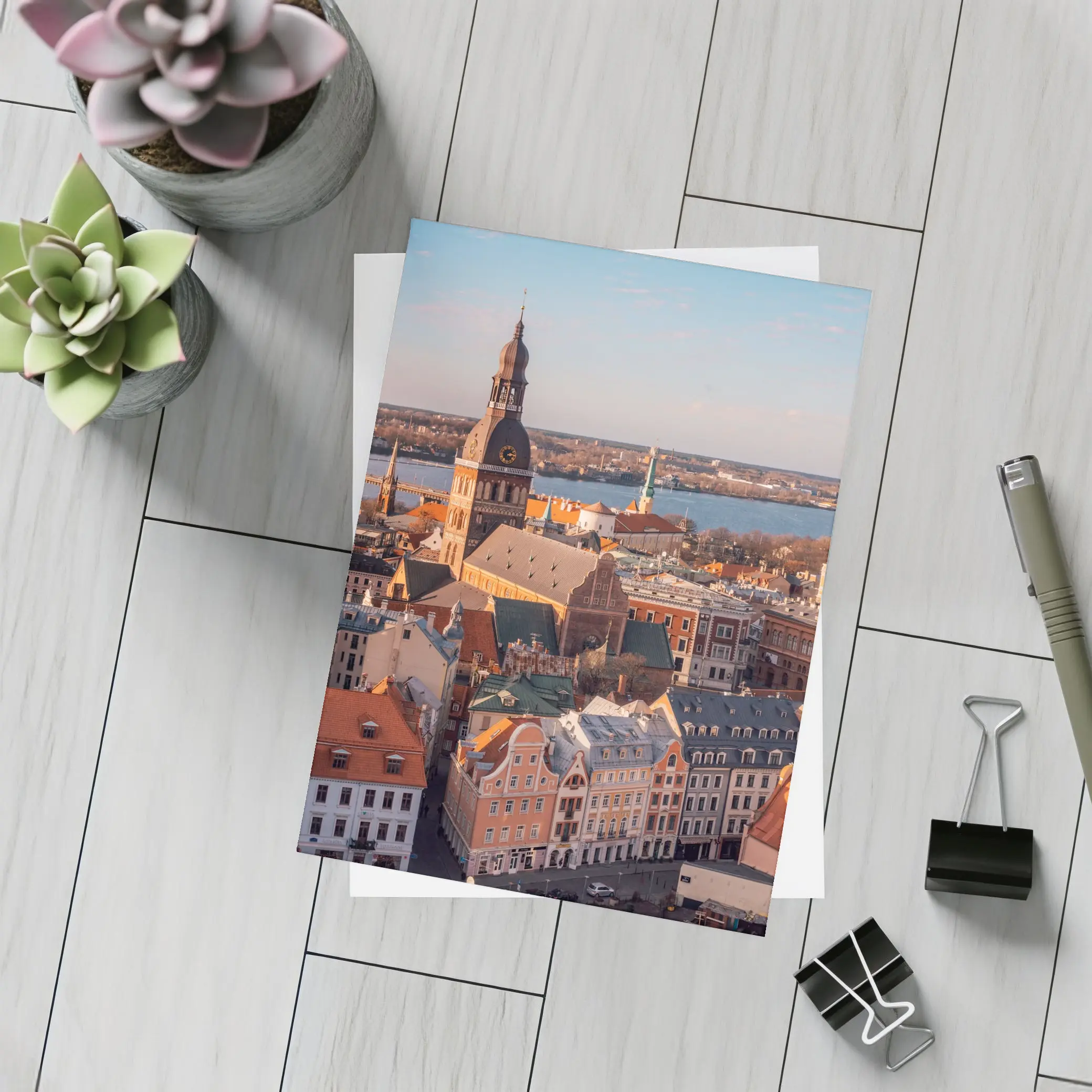 Riga Old Town Cathedral Aerial City View – Postcards