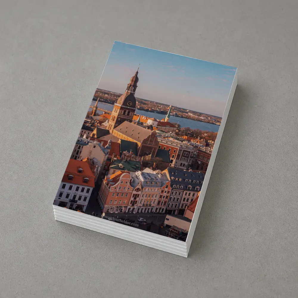 Riga Old Town Cathedral Aerial City View – Postcards