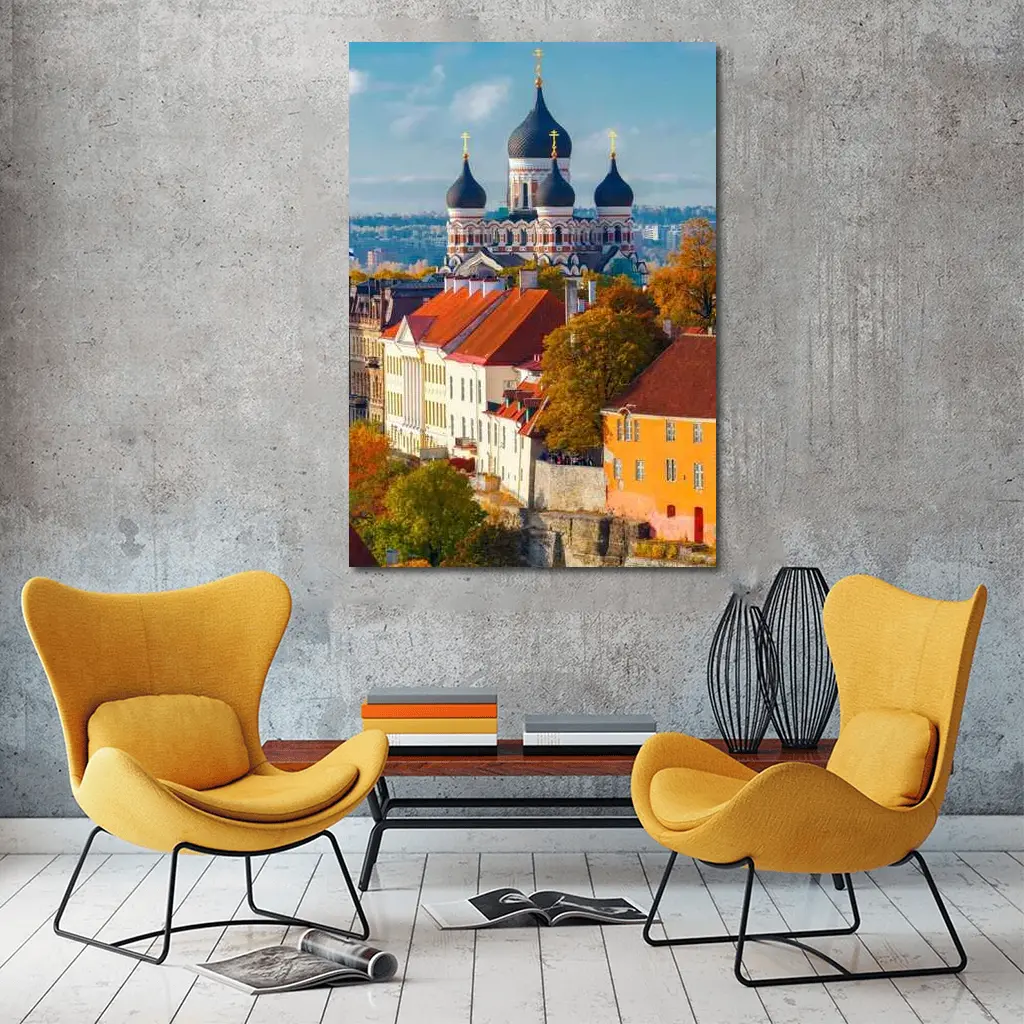 Tallinn Old Town Alexander Nevsky Cathedral Autumn – Wall Art