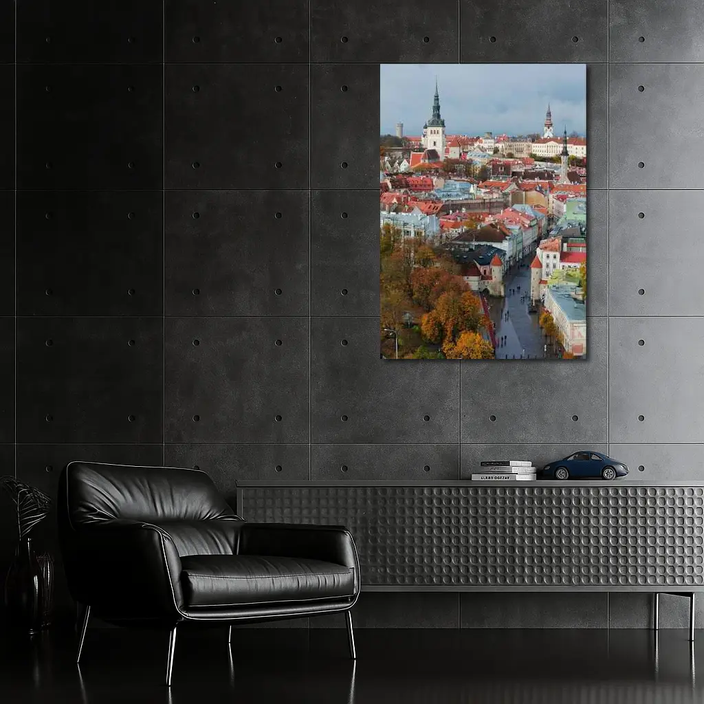 Tallinn Old Town Aerial Autumn City View – Wall Art