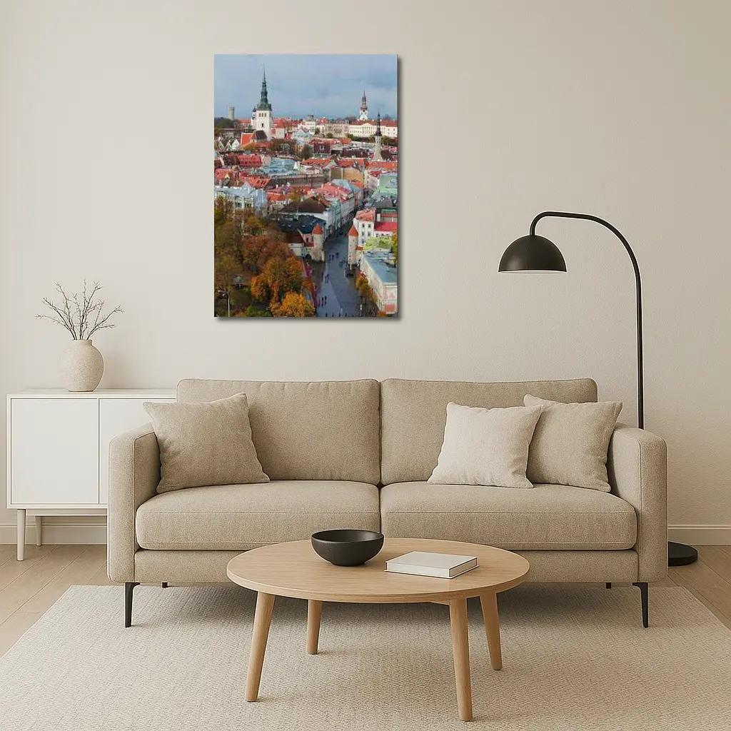 Tallinn Old Town Aerial Autumn City View – Wall Art
