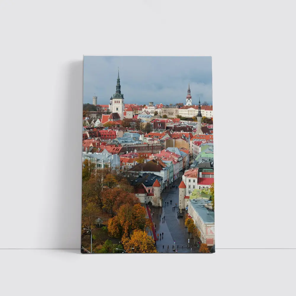 Tallinn Old Town Aerial Autumn City View – Wall Art