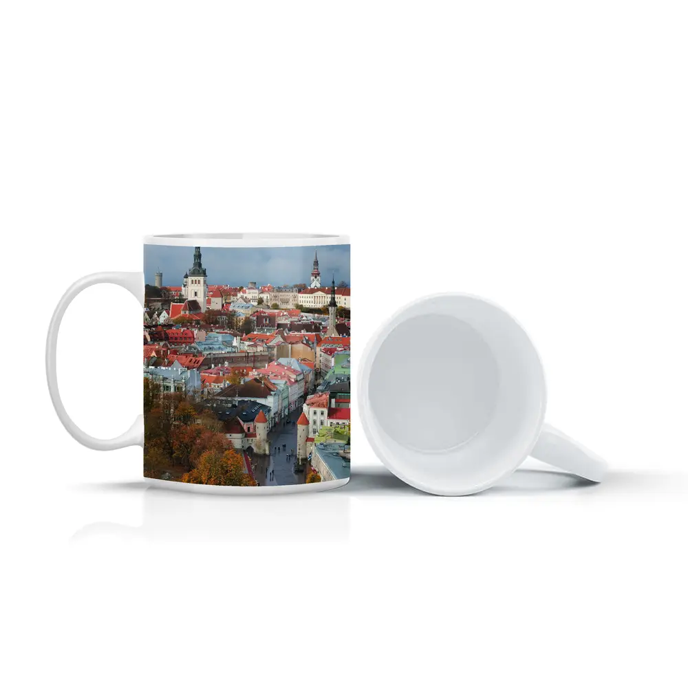 Tallinn Old Town Aerial Autumn City View – Mugs