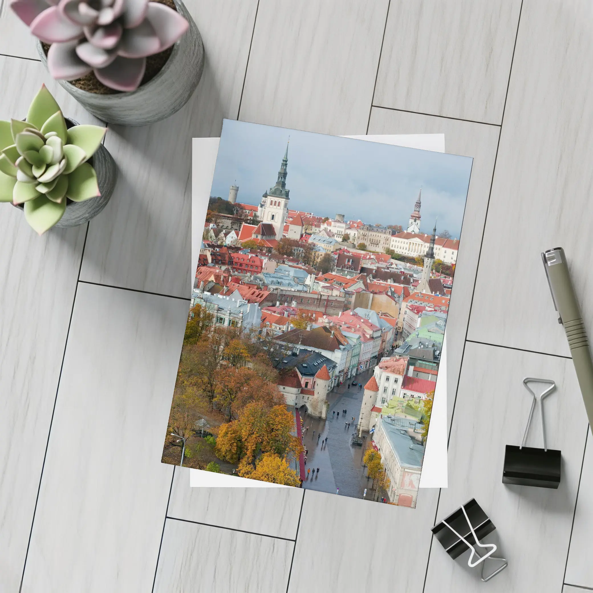 Tallinn Old Town Aerial Autumn City View – Postcards