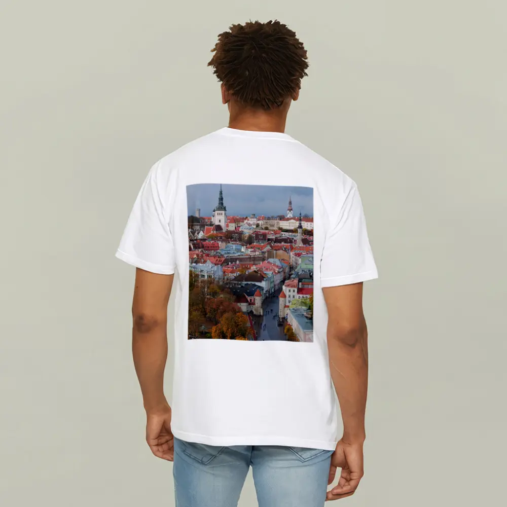 Tallinn Old Town Aerial Autumn City View – T-Shirts