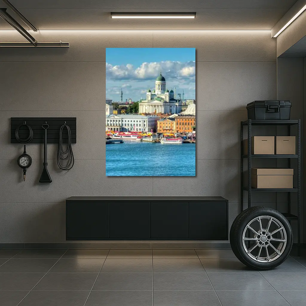 Helsinki Cathedral Harbor Waterfront City View – Wall Art