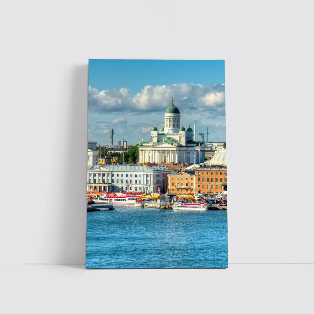 Helsinki Cathedral Harbor Waterfront City View – Wall Art