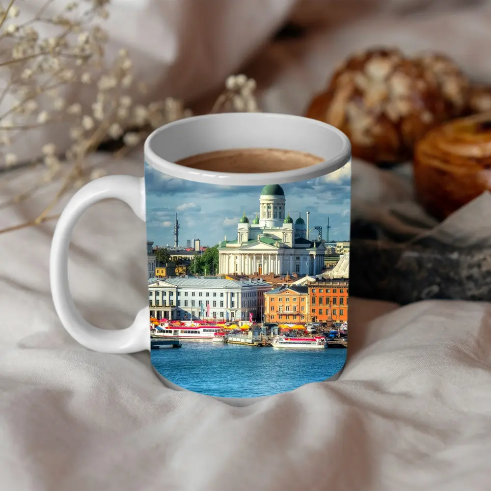 Helsinki Cathedral Harbor Waterfront City View – Mugs