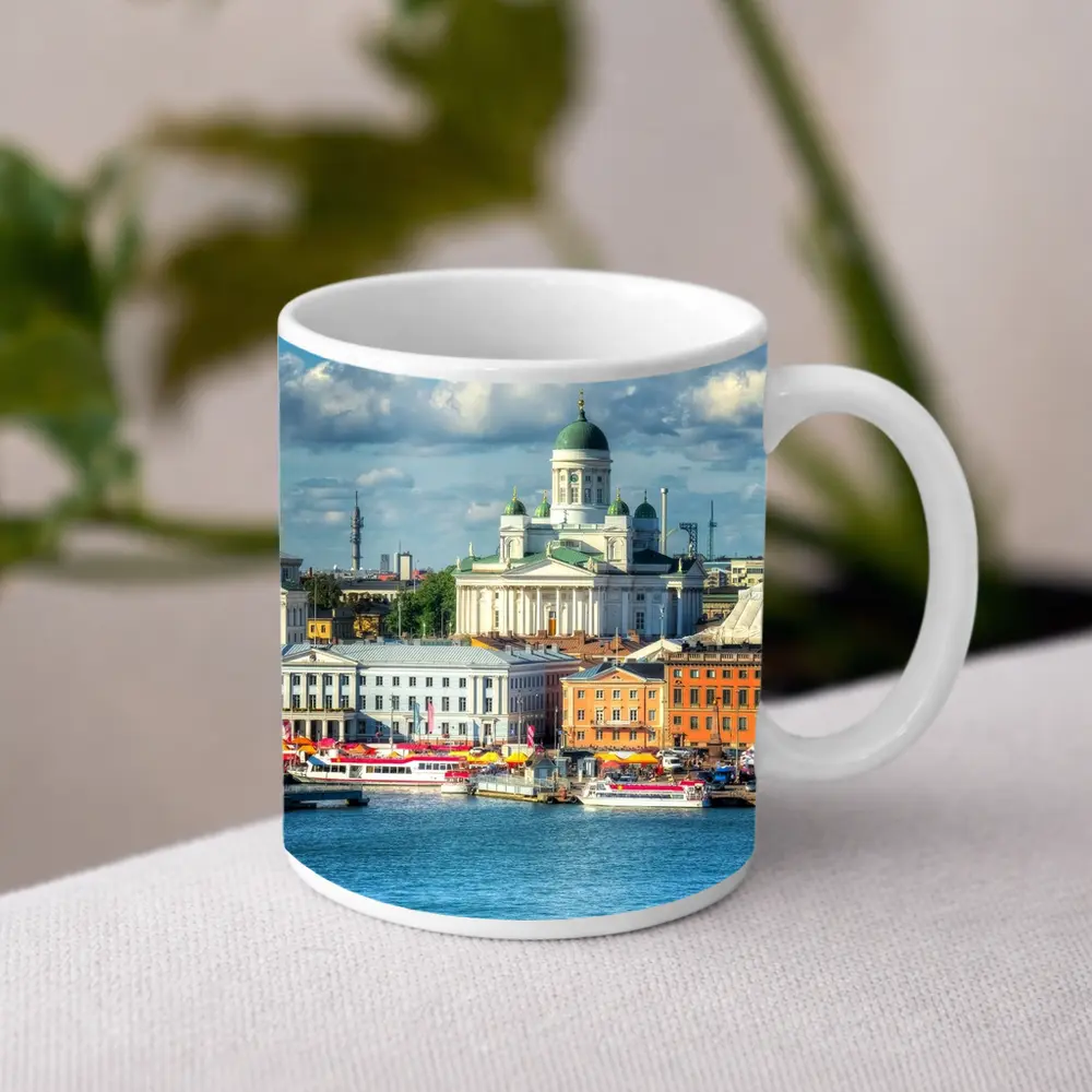 Helsinki Cathedral Harbor Waterfront City View – Mugs