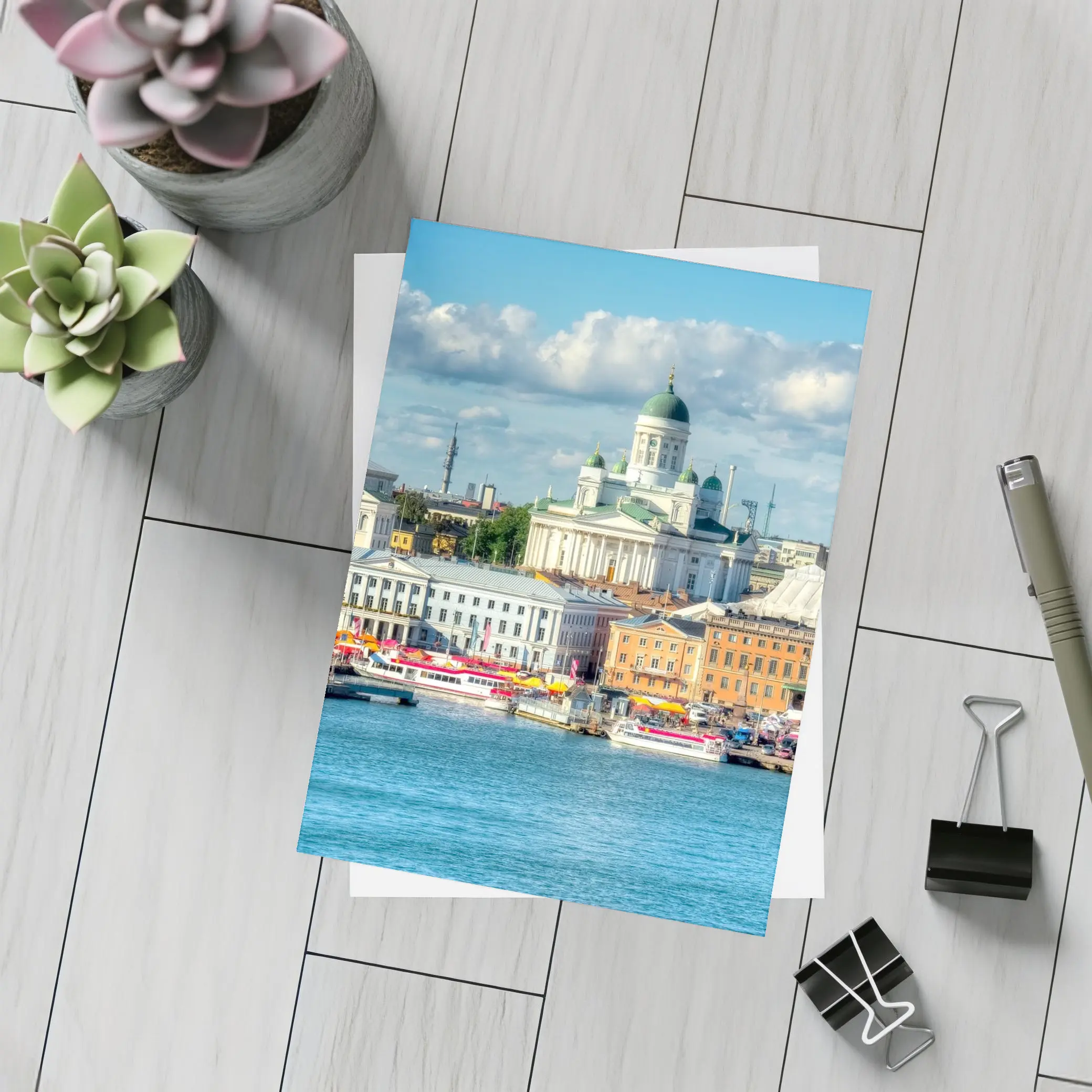 Helsinki Cathedral Harbor Waterfront City View – Postcards