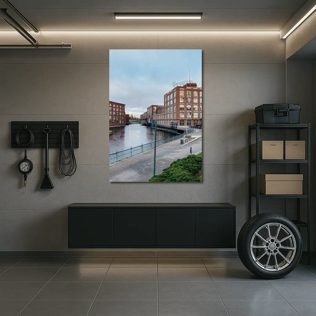 Tampere Finland Industrial Canal Brick Buildings – Wall Art