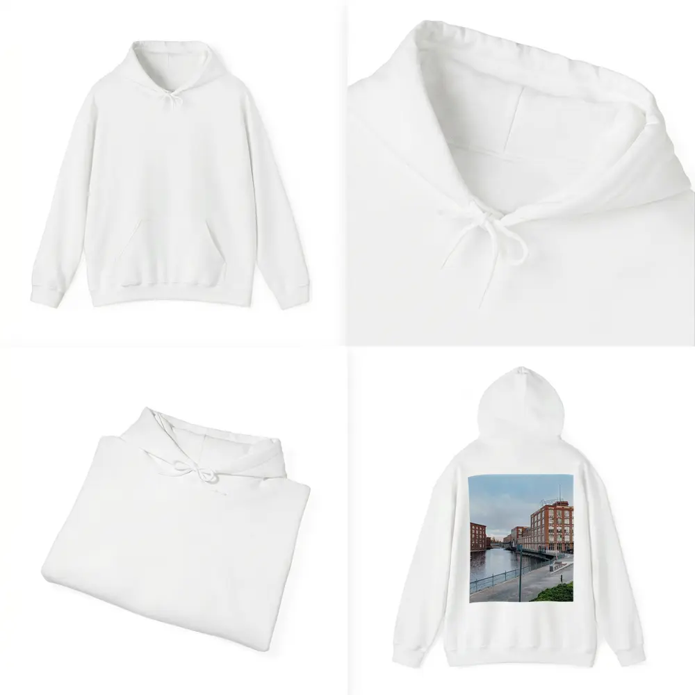 Tampere Finland Industrial Canal Brick Buildings – Hoodies