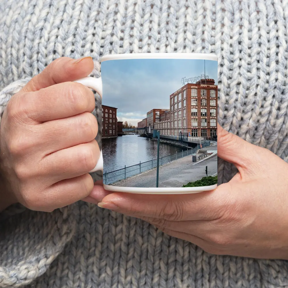 Tampere Finland Industrial Canal Brick Buildings – Mugs