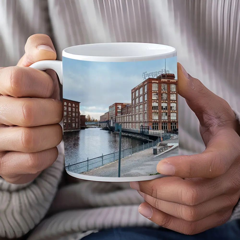Tampere Finland Industrial Canal Brick Buildings – Mugs