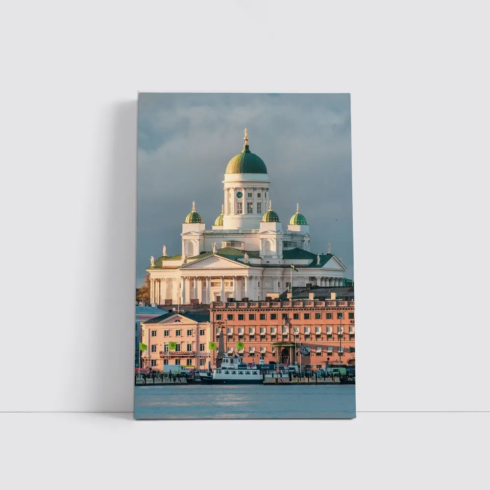 Helsinki Cathedral Green Domes Harbor View – Wall Art