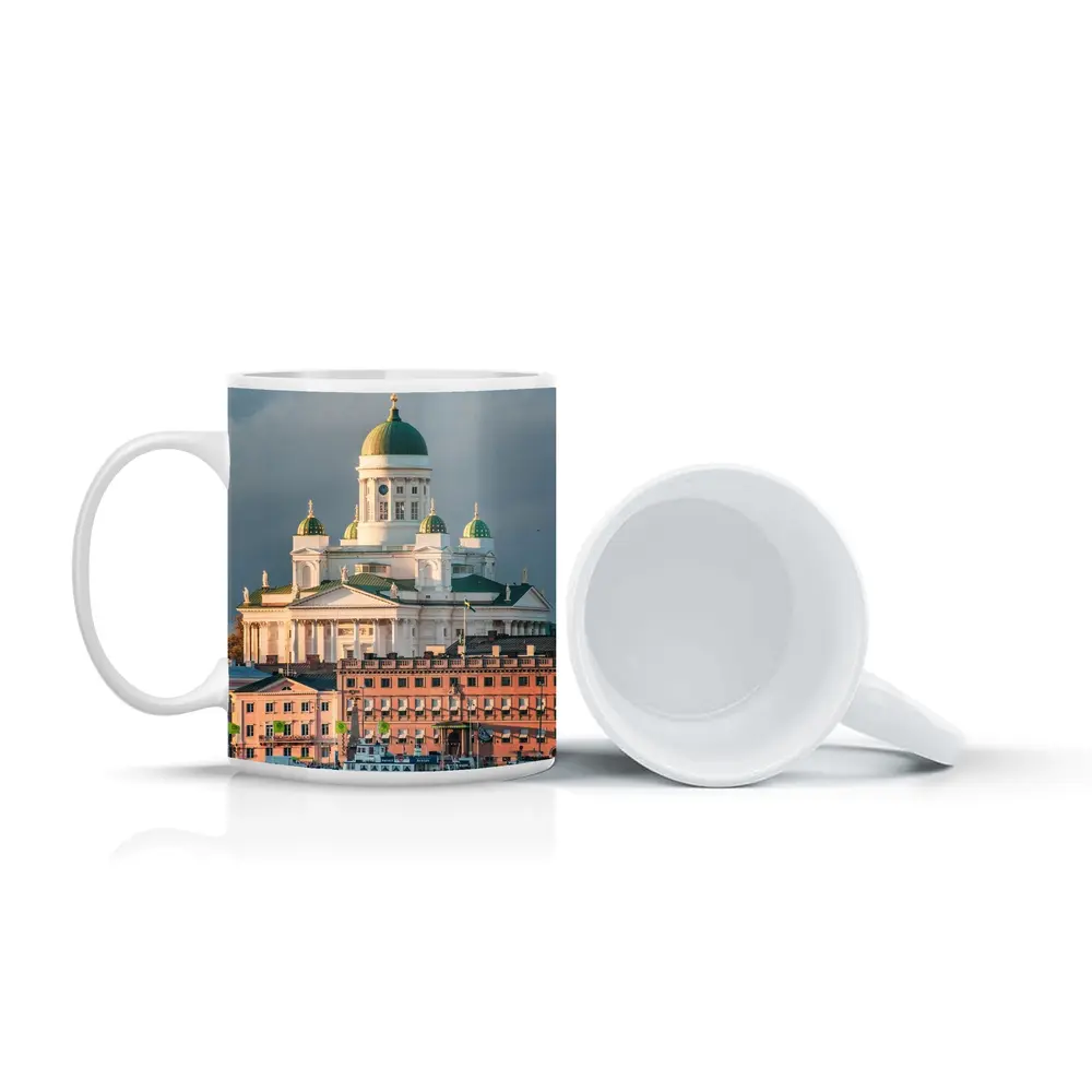 Helsinki Cathedral Green Domes Harbor View – Mugs