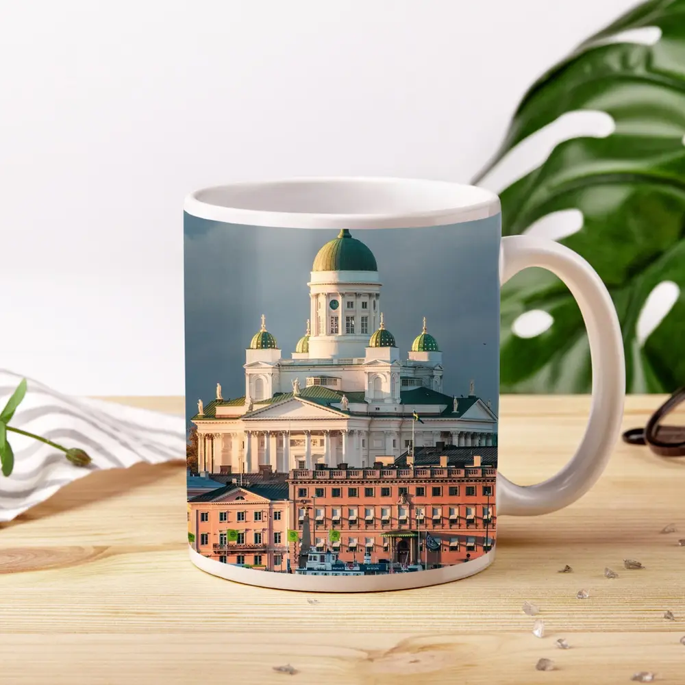 Helsinki Cathedral Green Domes Harbor View – Mugs