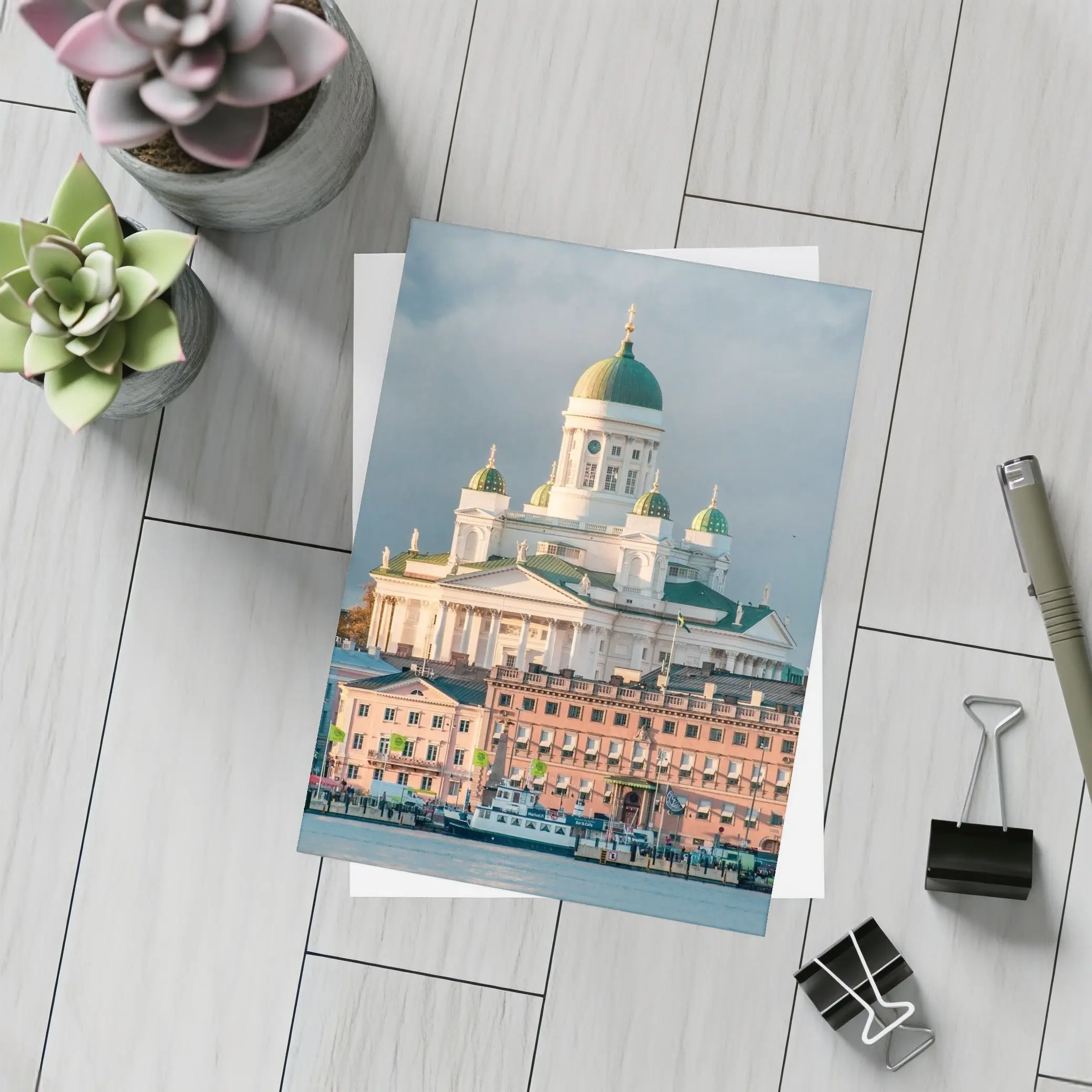 Helsinki Cathedral Green Domes Harbor View – Postcards