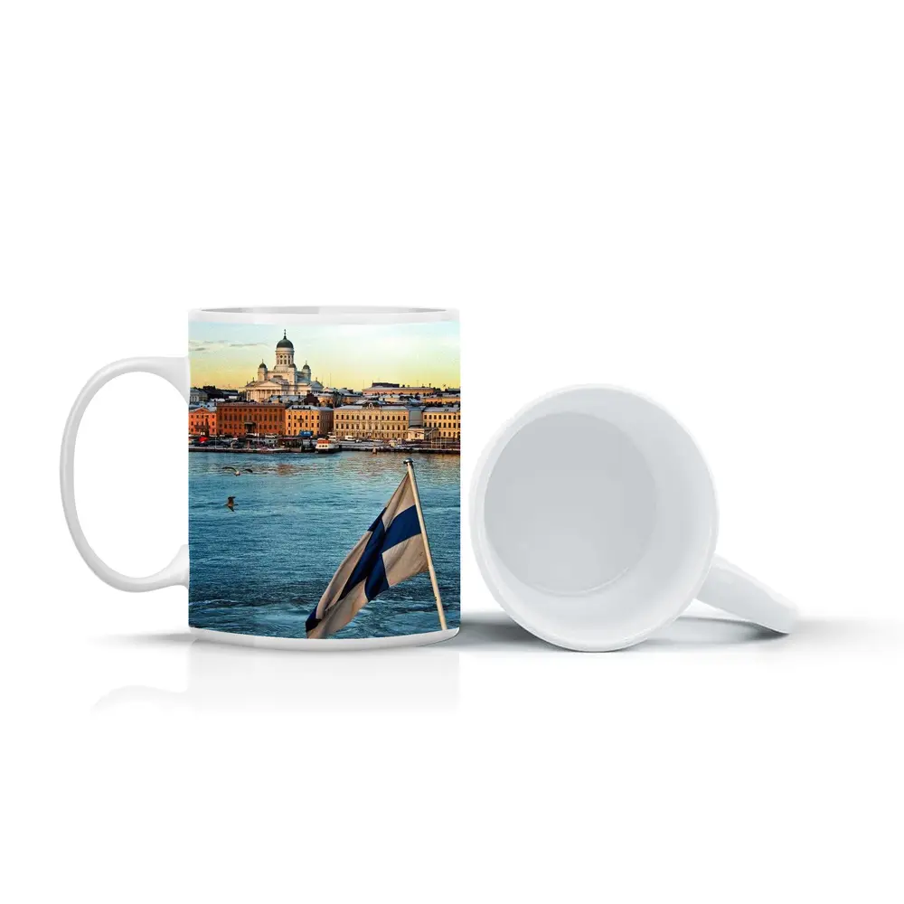 Helsinki Cathedral Finland Flag Harbor View – Mugs