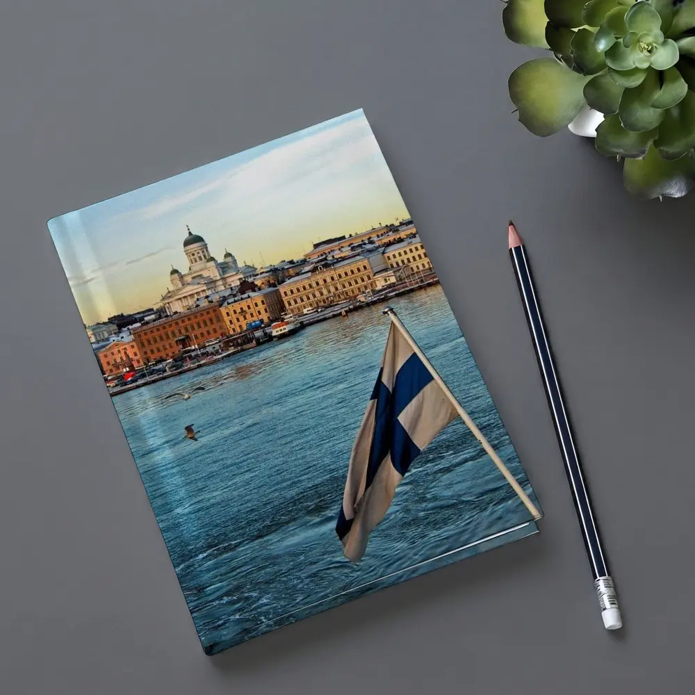 Helsinki Cathedral Finland Flag Harbor View – Notebooks