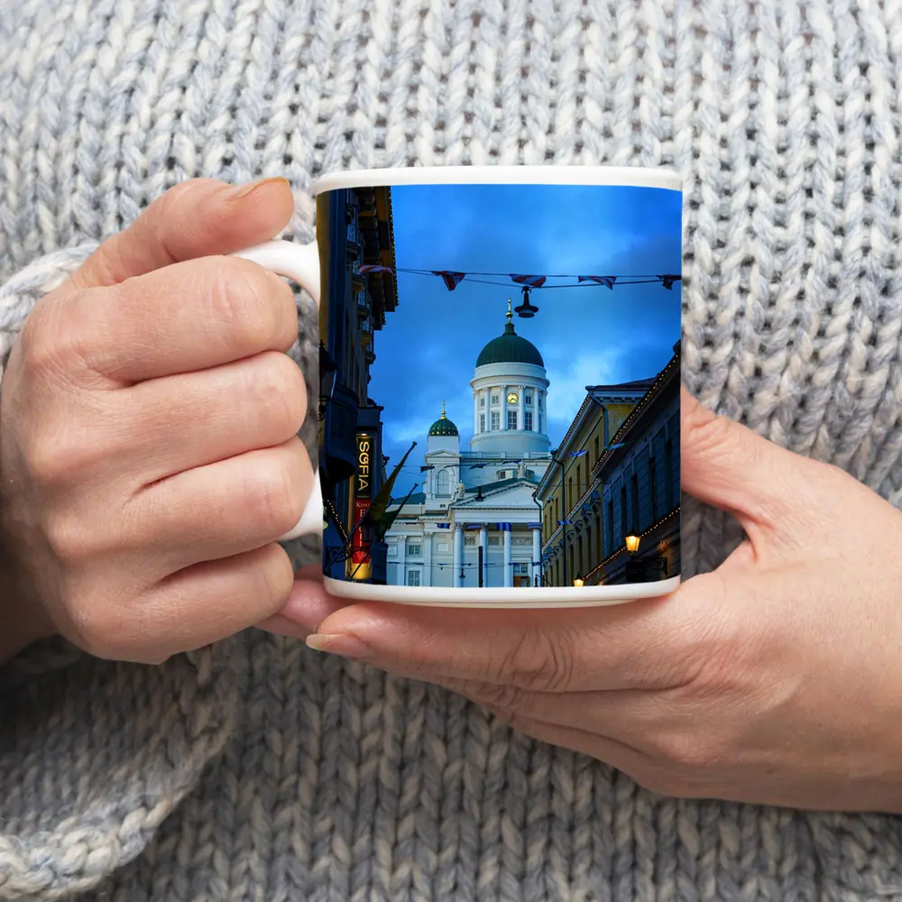 Helsinki Cathedral Green Dome Blue Dusk – Mugs
