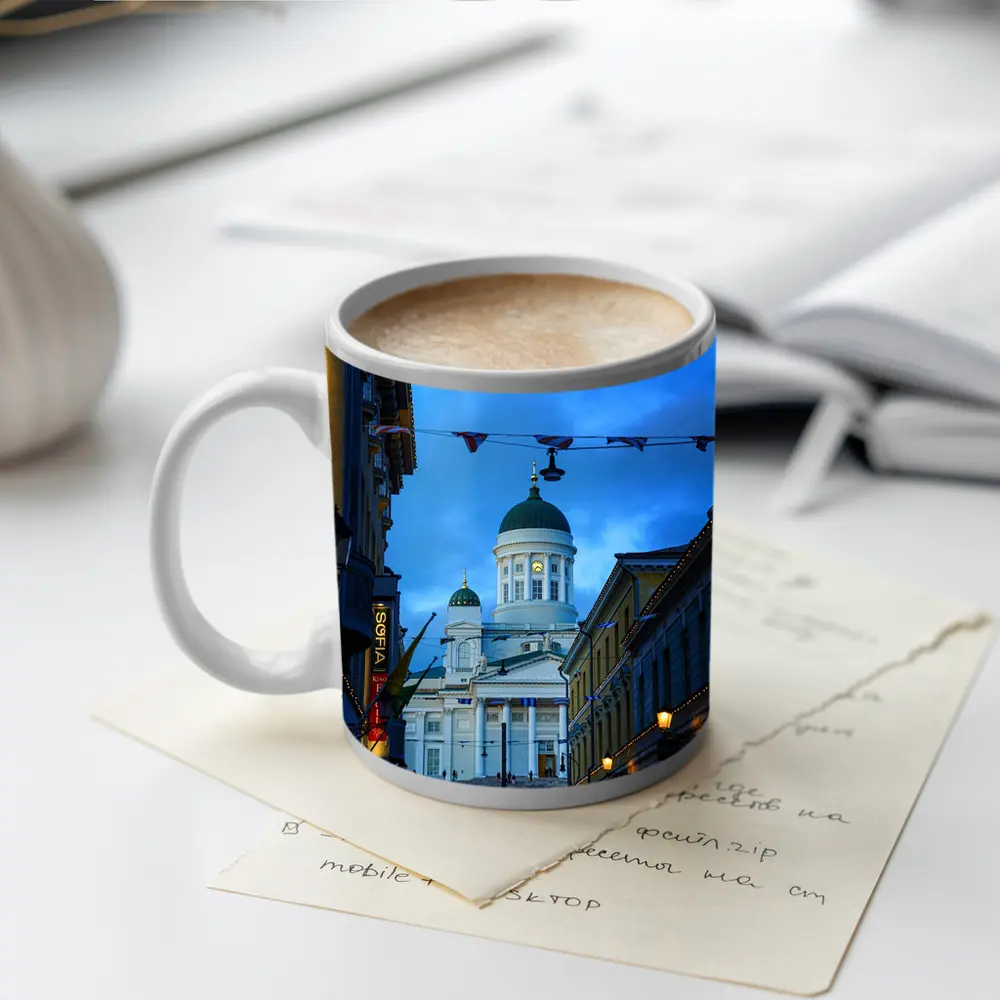 Helsinki Cathedral Green Dome Blue Dusk – Mugs