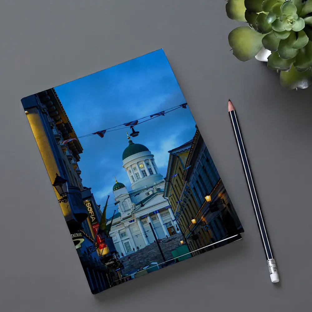 Helsinki Cathedral Green Dome Blue Dusk – Notebooks